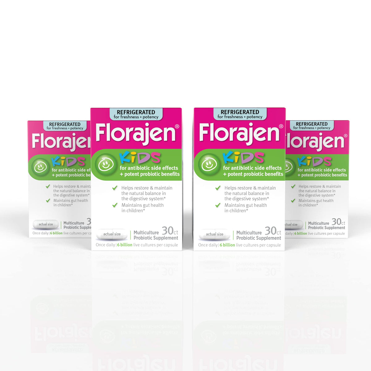 Florajen Probiotique Enfants 120 capsules, vue de face