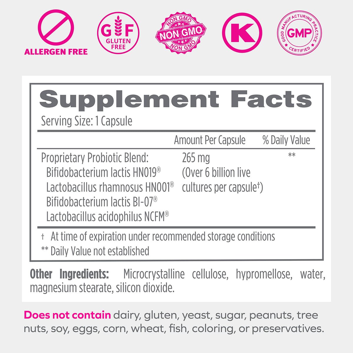 Florajen Probiotique Enfants, capsules sur une surface propre