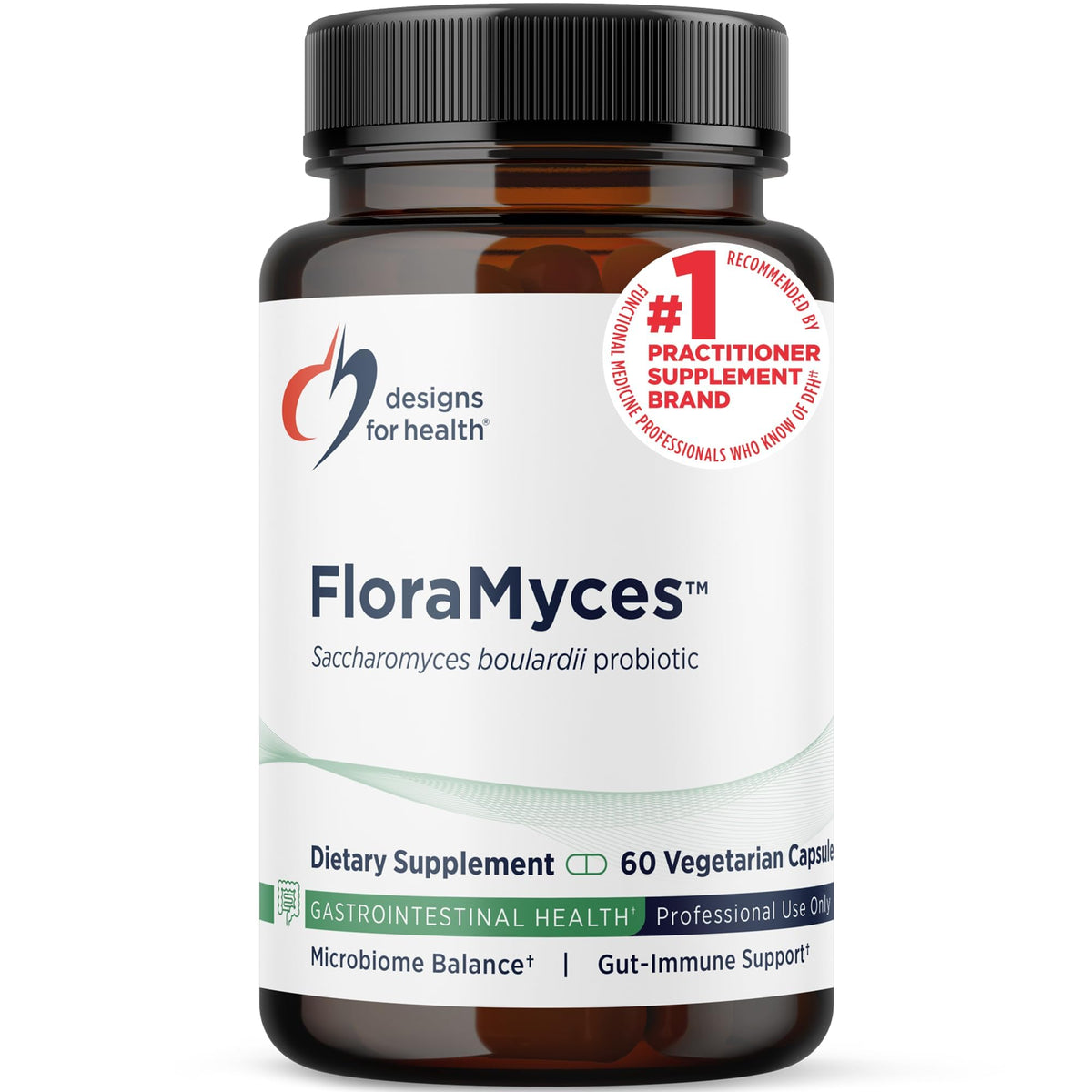 FloraMyces 500mg de Designs for Health, vue avant du flacon
