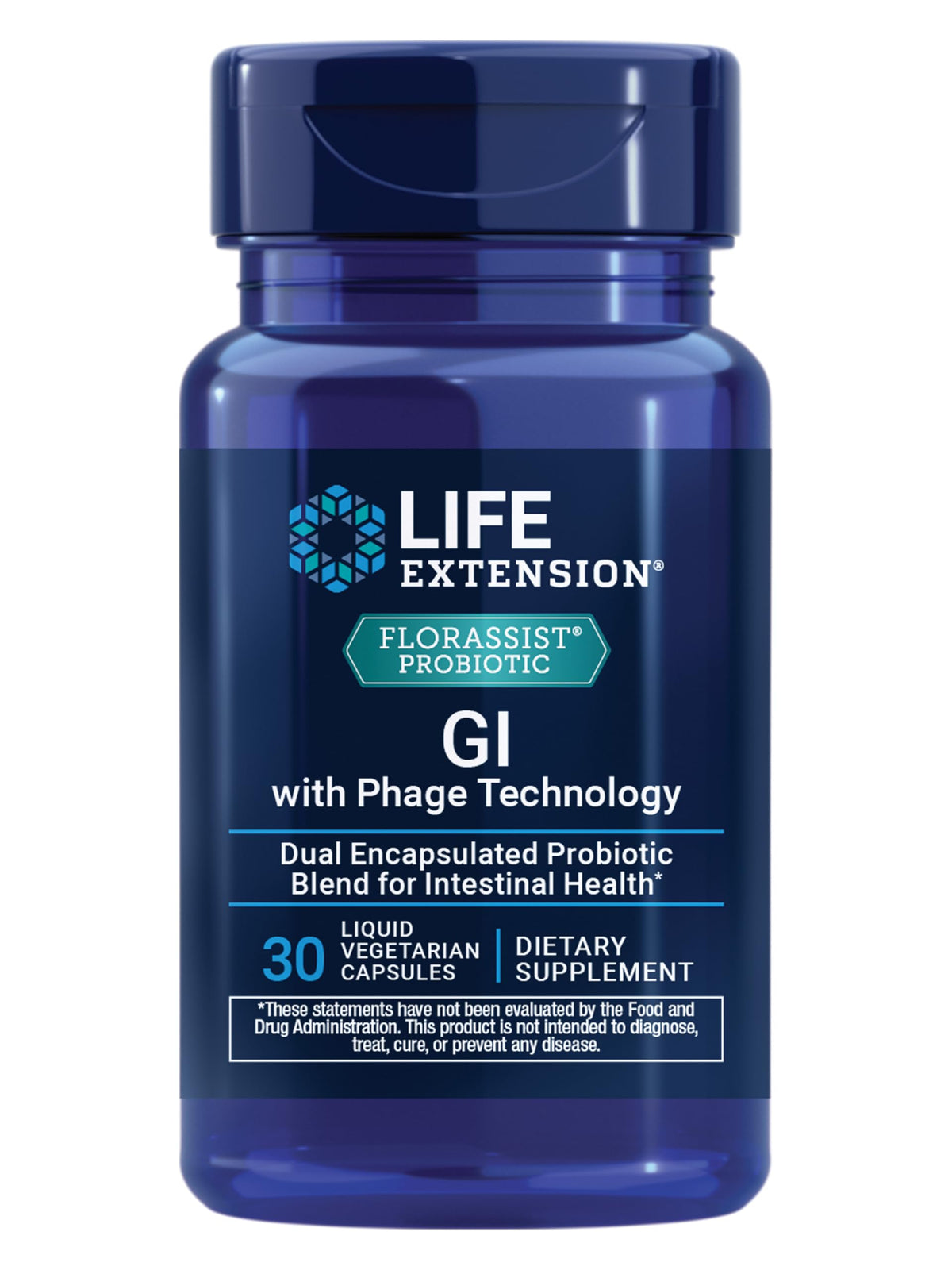 FLORASSIST® Probiotic GI Life Extension boîte de 30 capsules végétariennes