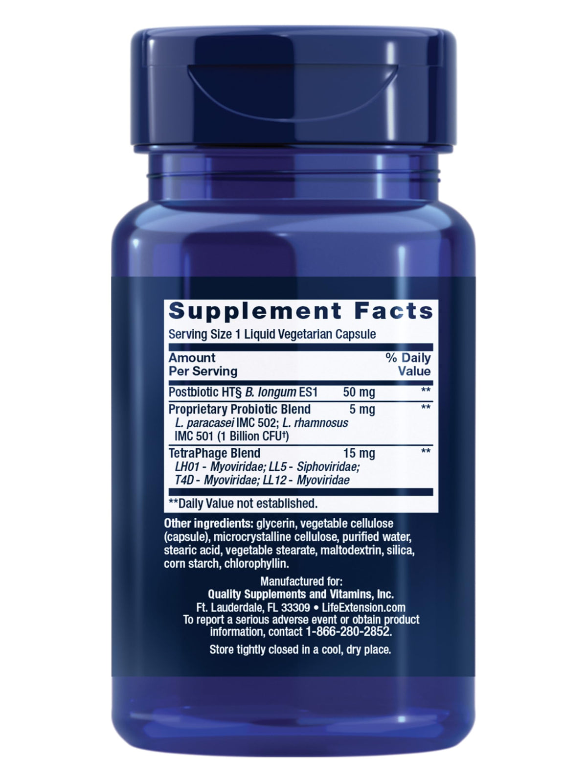 FLORASSIST® Probiotic GI Life Extension capsules végétariennes en gros plan