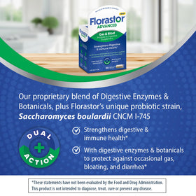 Florastor Probiotique Avancé, emballage et capsules