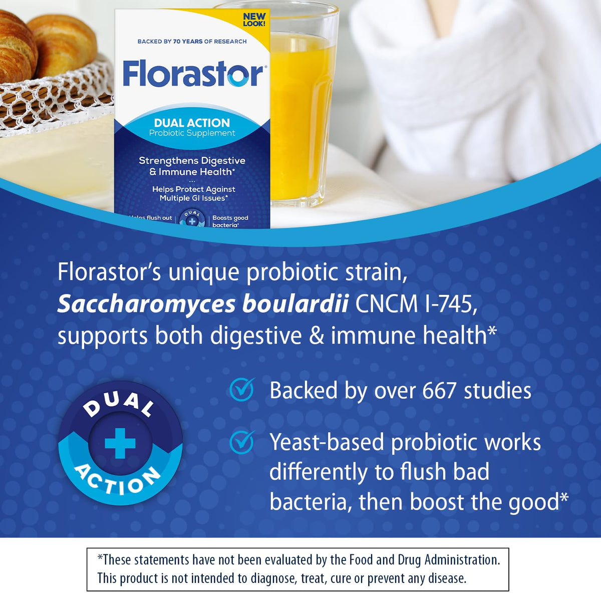 Florastor Probiotique capsules avec étiquette
