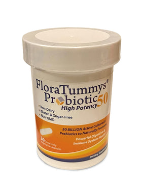 FloraTummys Probiotique Adultes 50 milliards CFU, bouteille vue de face