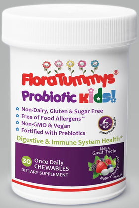 FloraTummys Probiotique Enfants 50g - Bouteille vue de côté