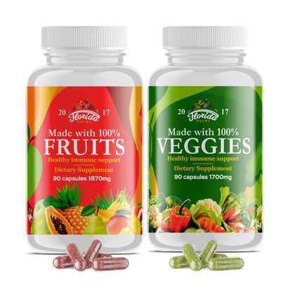FLORIDA HERBS Complément Alimentaire Fruits et Légumes 180 Gélules, vue de face