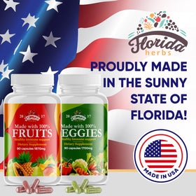 FLORIDA HERBS Complément Alimentaire Fruits et Légumes, étiquette et informations nutritionnelles