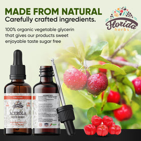 FLORIDA HERBS Teinture d'Acerola Bio 132g étiquette