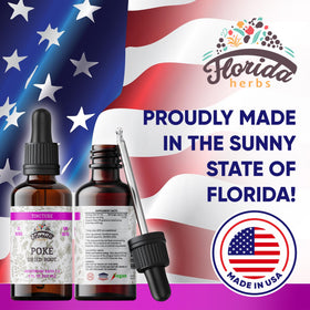 FLORIDA HERBS Teinture de Racine de Poke Bio 60 ml en contexte sur une table