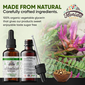 FLORIDA HERBS Tincture d'Astragale Bio 700 mg 60 ml étiquette
