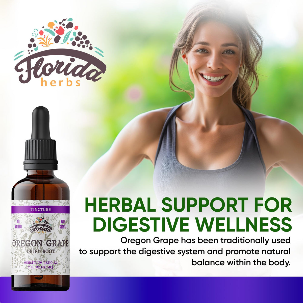 FLORIDA HERBS Tincture de Raisin d'Oregon Bio 60 ml étiquette