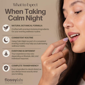 Flossy Labs Calm Night - Capsules de Kava Kava dans une main