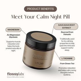 Flossy Labs Calm Night - Détails des capsules de Kava Kava