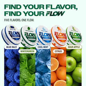 Flow Pouches Poche Nootropique 600mg Lion's Mane Reishi Cordyceps avec en arrière-plan un livre