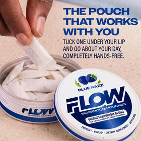 Flow Pouches Poches Nootropiques 600mg Lion's Mane Reishi Cordyceps - contenu des poches