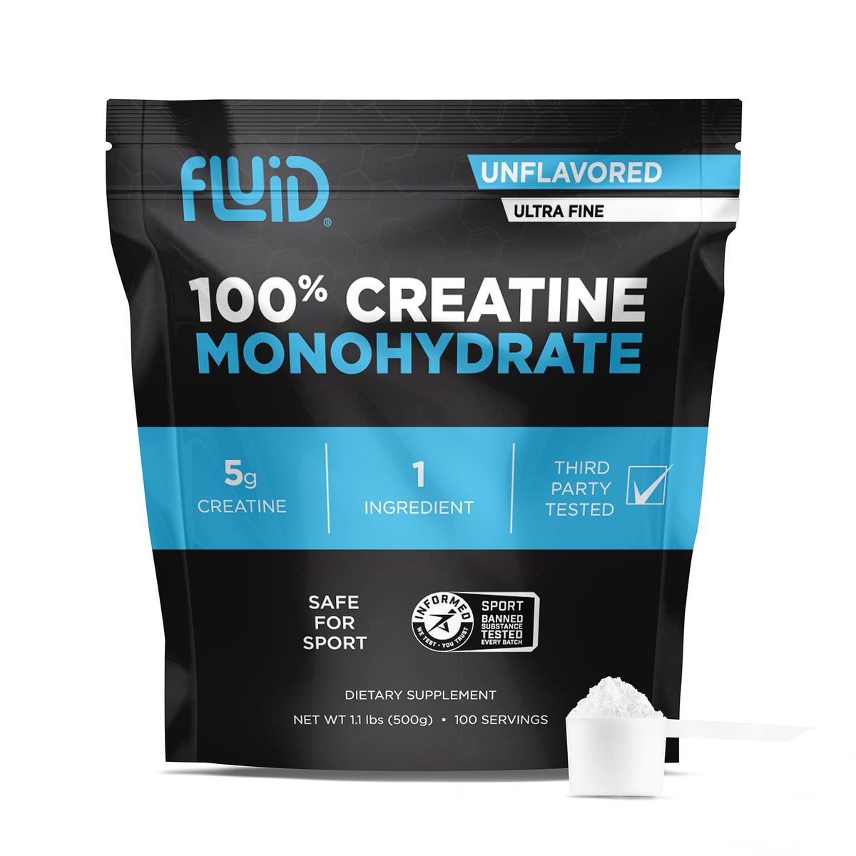 Fluid Créatine Monohydrate 100% Pure sachet avant vue
