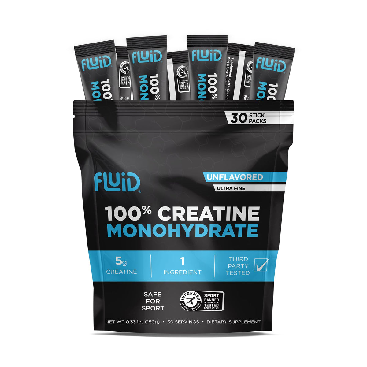 Fluid créatine monohydrate micronisée 100% en sachets
