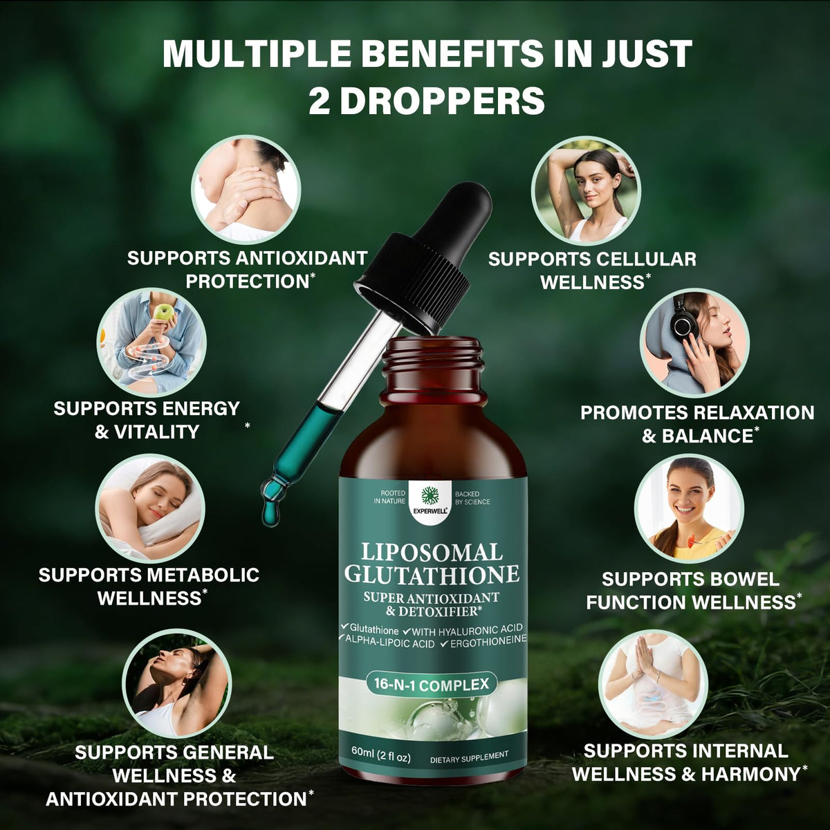 Flulight Glutathion Liposomal 2000mg prise avec un verre d'eau