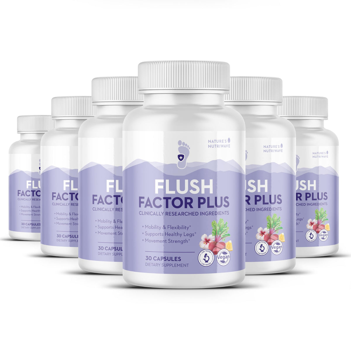 Flush Factor Plus de Nature’s NutriWave, boîte des 30 gélules vue de face
