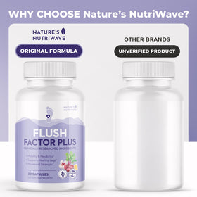 Flush Factor Plus, gélules sur une surface plane avec lumière naturelle