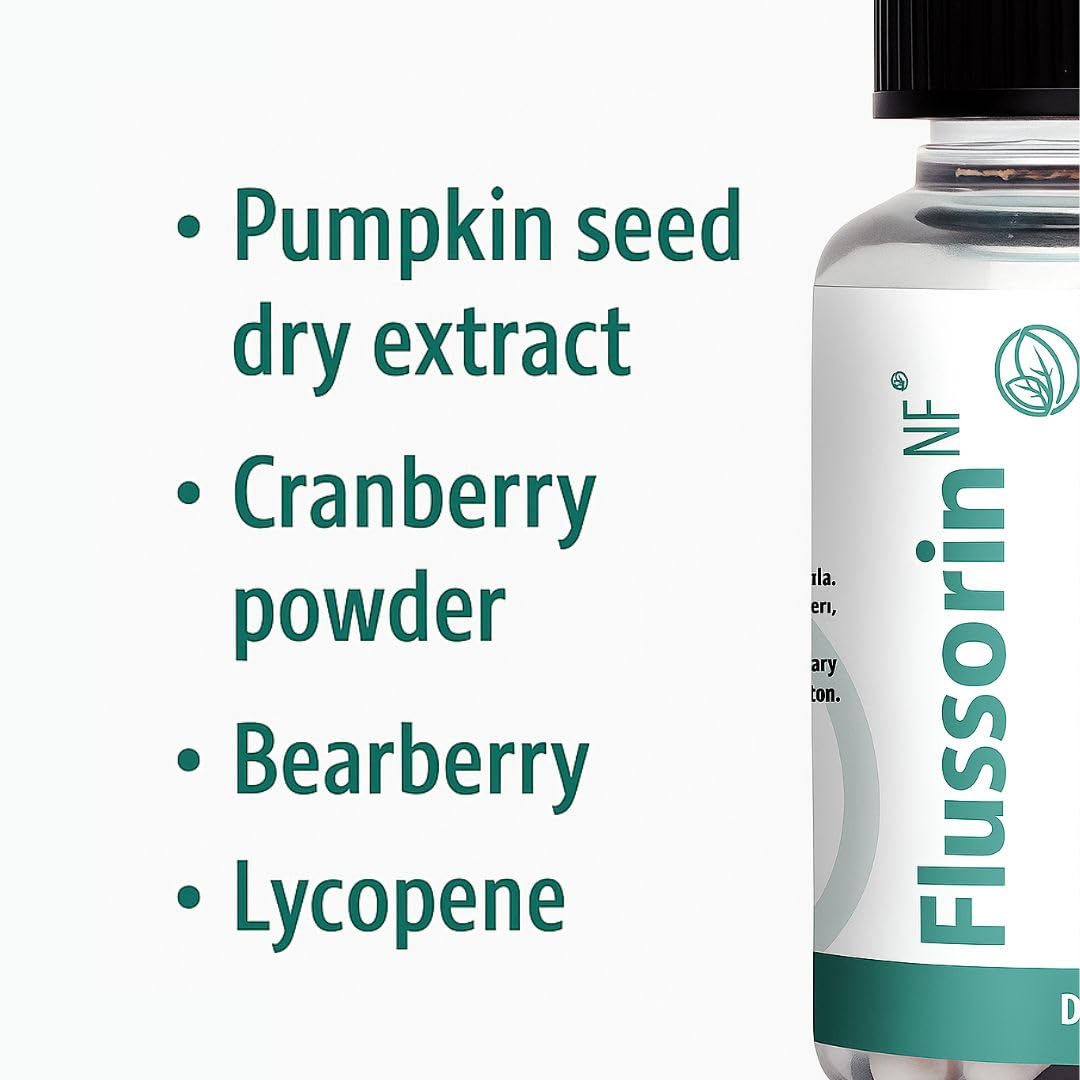 Flussorin Red Natura, capsules sur fond blanc