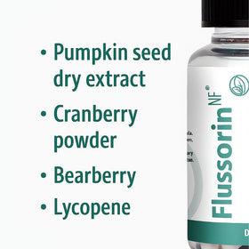 Flussorin Red Natura, capsules sur fond blanc