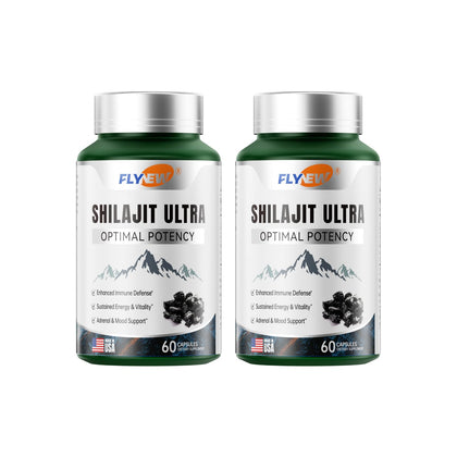 Flynew Shilajit 2-bouteilles 60 capsules vue avant