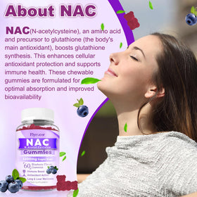 Flyrocer Gummies NAC en présentation avec myrtilles