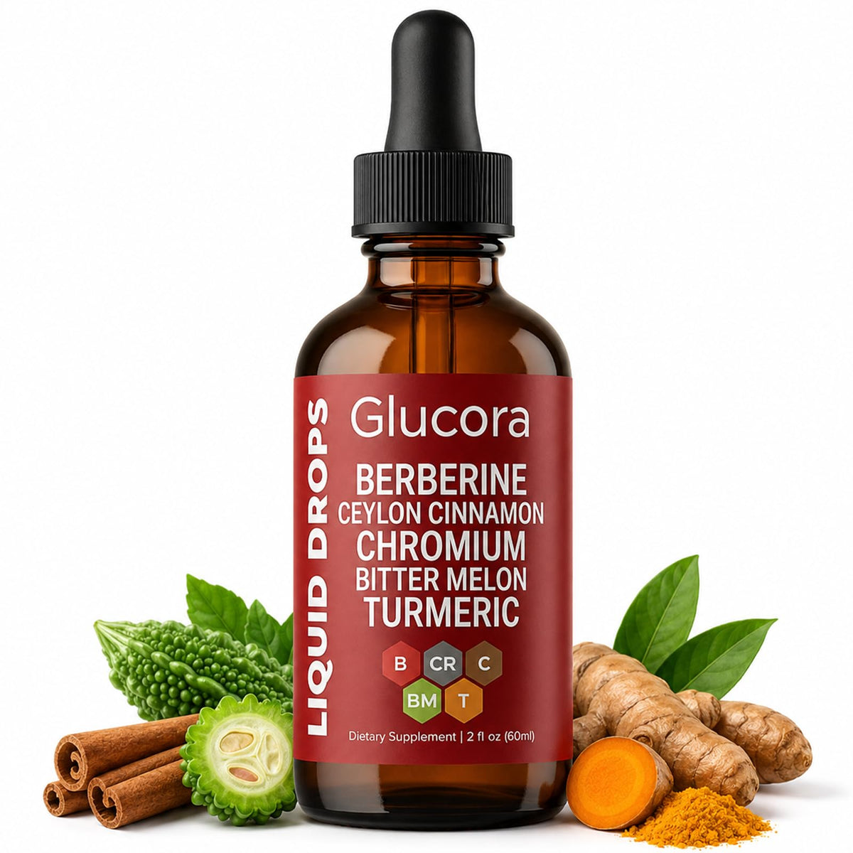 FMRFMR Glucora Berberina Liquida Gotas 60 ml bouteille vue de face
