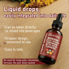 FMRFMR Glucora Berberina Liquida Gotas 60 ml gouttes sur une cuillère