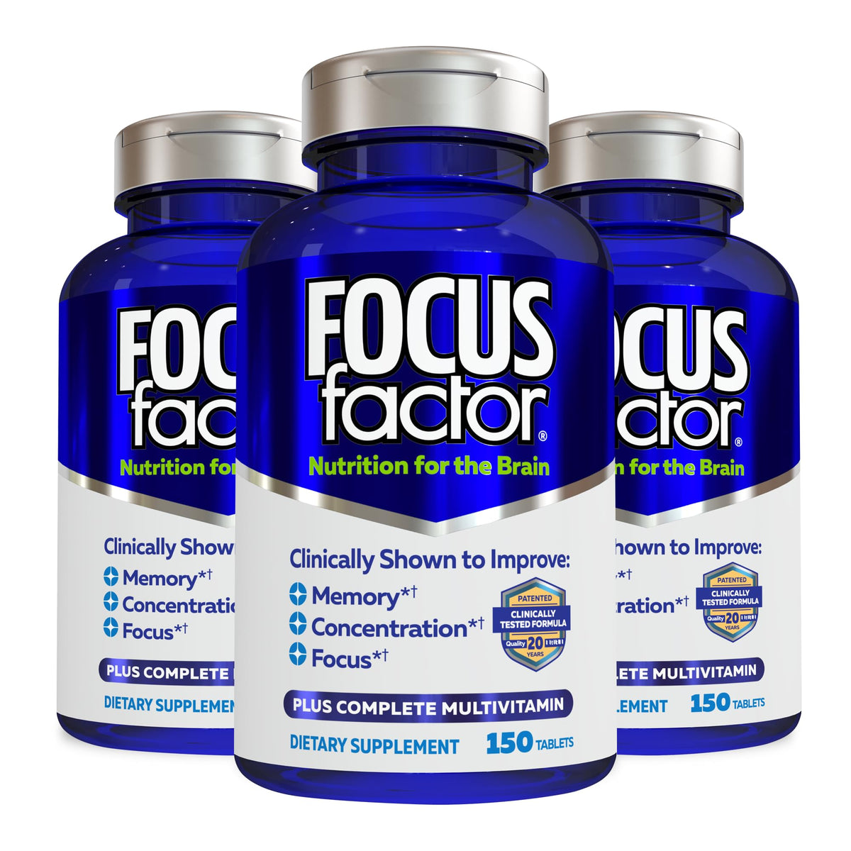 Focus Factor Complément Alimentaire Cerveau 150 Comprimés vue de face