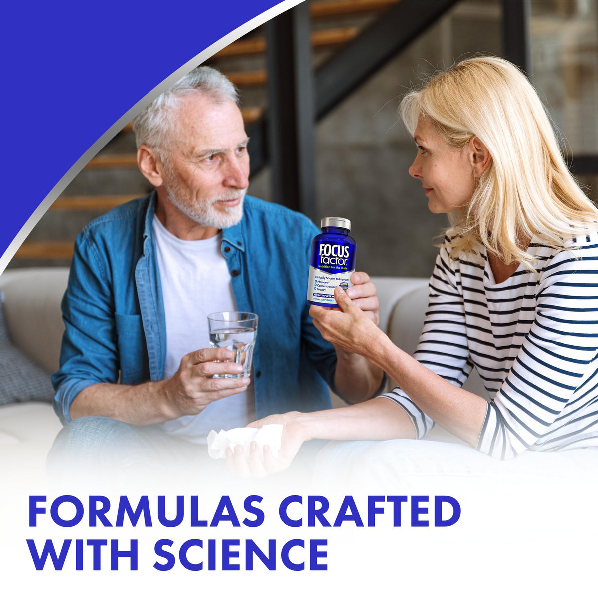 Focus Factor emballage montrant les spécifications et le dosage