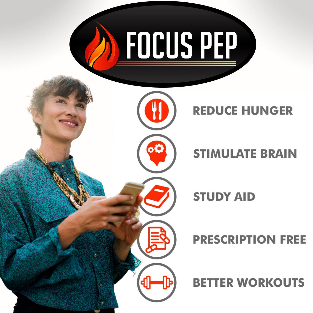 Focus Pep complément alimentaire en capsules avec étiquette