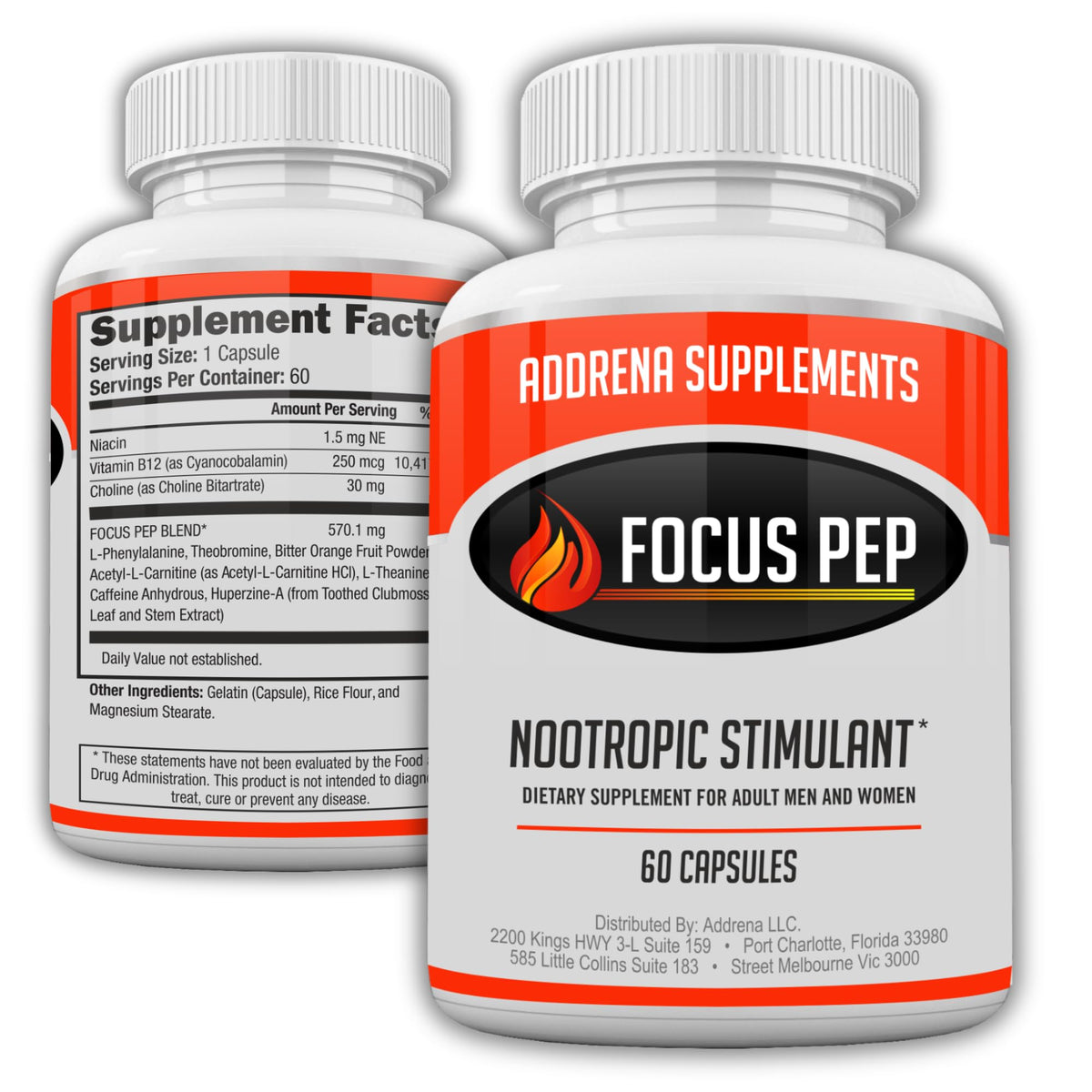 Focus Pep complément alimentaire en capsules vue avant
