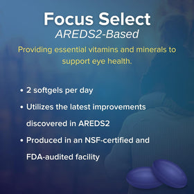 Focus Vision Complément Oculaire AREDS2 gélules individuelles sur une table