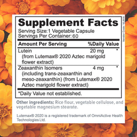 Focus Vision Supplements Vitamines Luteine 60 capsules emballage