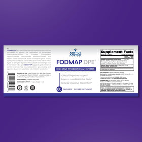 FODMAP DPE Arthur Andrew Medical capsules et étiquette de produit