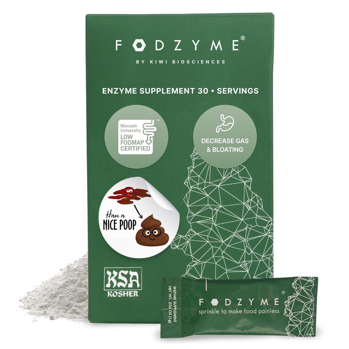 FODZYME Enzymes daily 30 Doses emballage avant