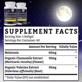 Fogoro Mélatonine 60mg capsules molles en gros plan