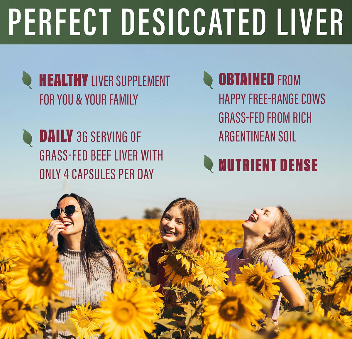 Foie de Boeuf Déshydraté Perfect Supplements 120 Capsules ouvertes