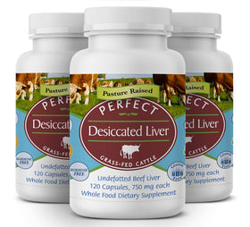 Foie de Boeuf Déshydraté Perfect Supplements 120 Capsules vue de face