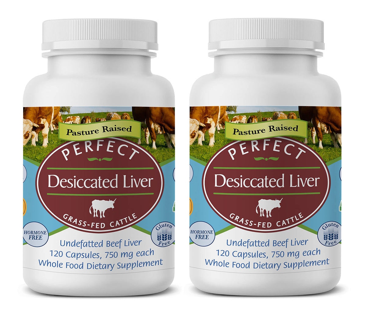 Foie de boeuf déshydraté Perfect Supplements en capsules, vue de face