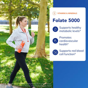 Folate 5 000 de Pure Encapsulations sur fond blanc