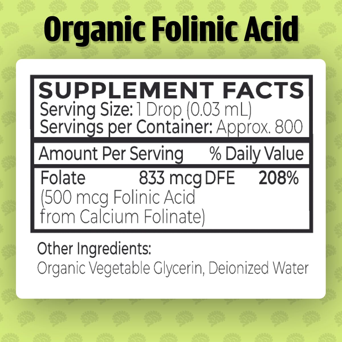 Folate Folinique Dr. Green Mom sur un fond neutre