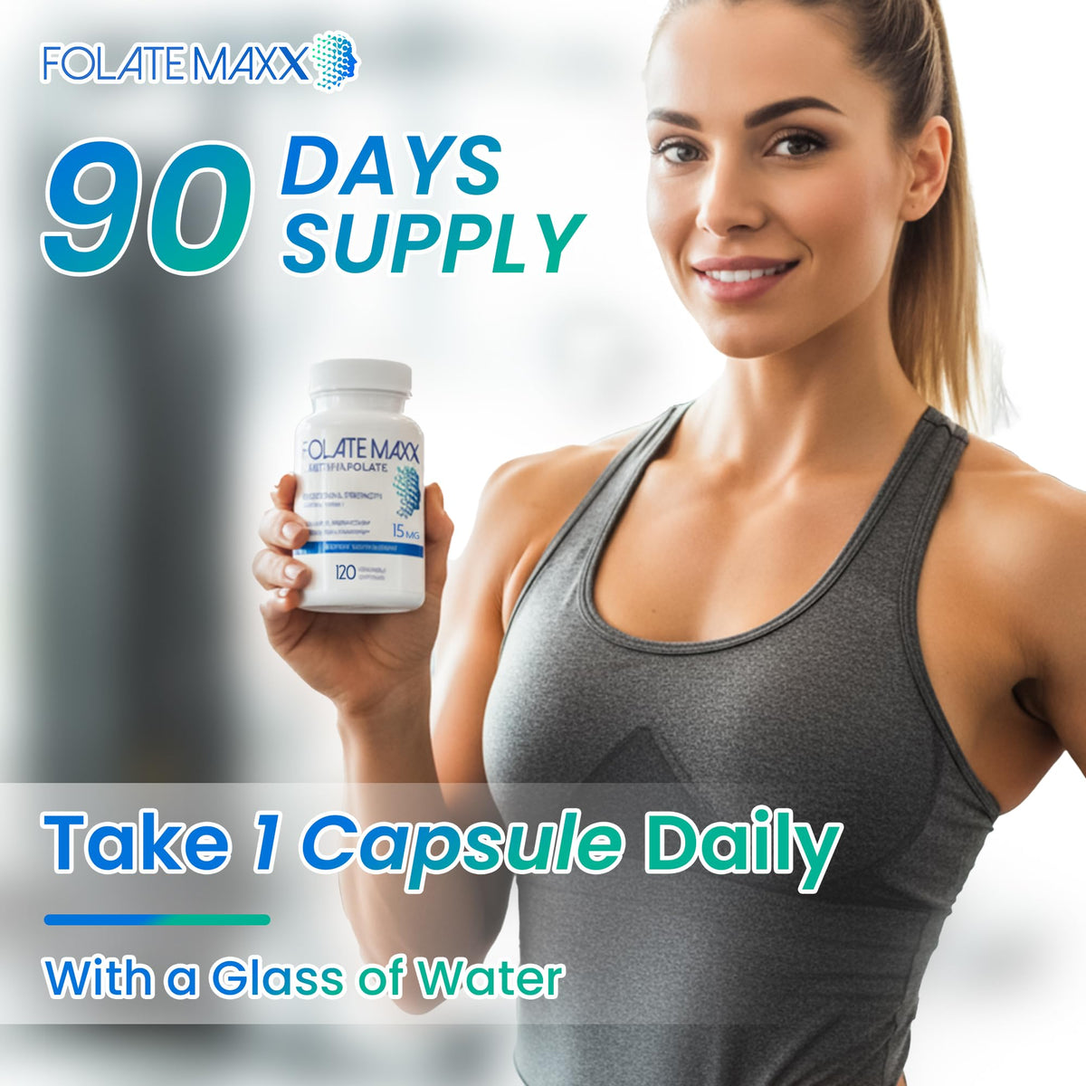 FOLATE MAXX L-Méthylfolate 15mg capsules à côté d'un carnet