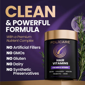 FOLICARE Complément Alimentaire Biotine et Collagène 60 Capsules en vue latérale