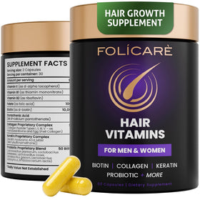 FOLICARE Complément Alimentaire Biotine et Collagène 60 Capsules vue de face