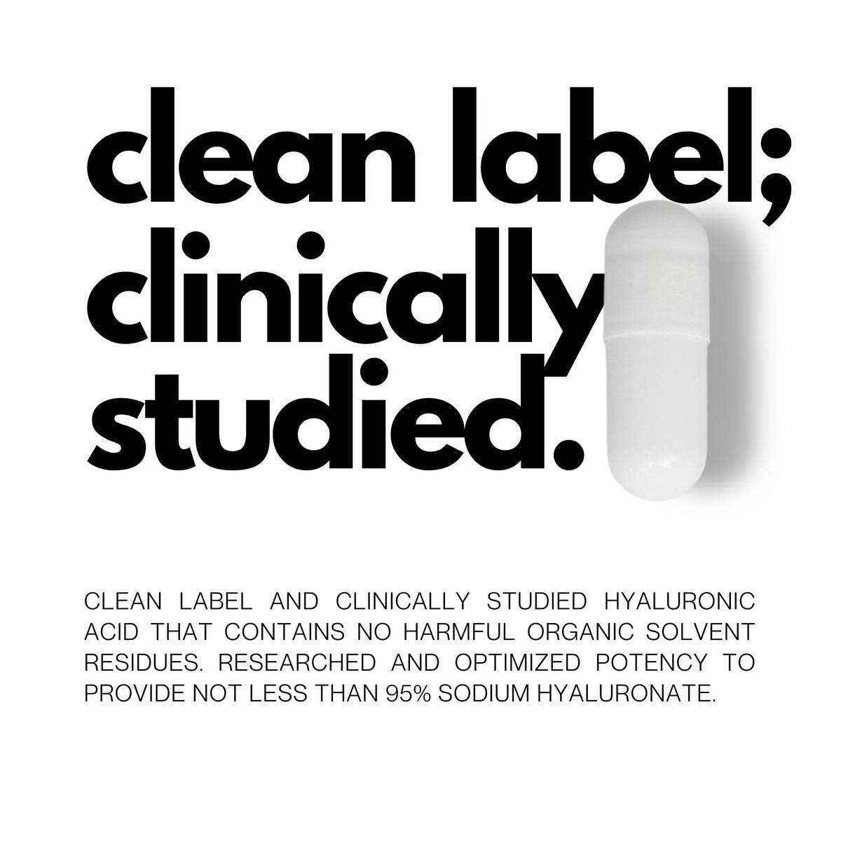 FOLIUS LABS Acide Hyaluronique 500mg gélules dans la main