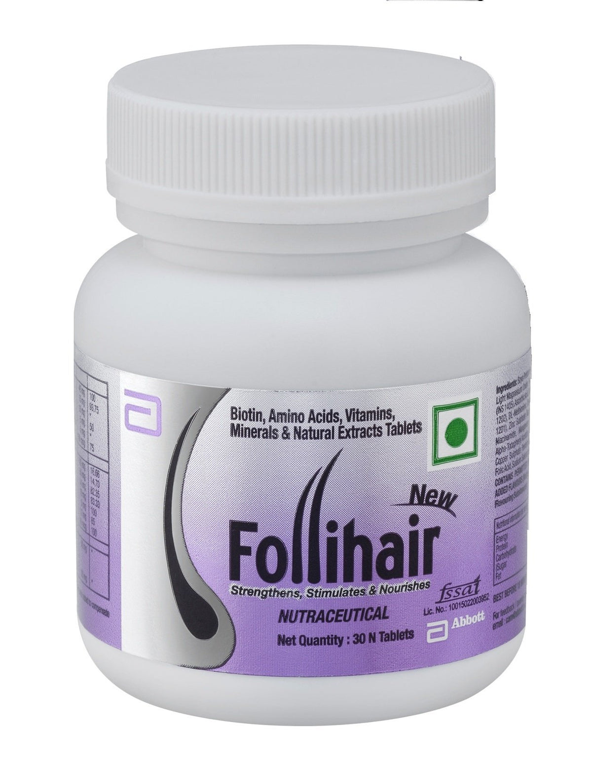 Follihair New 30 Tablettes, boîte de 30 comprimés