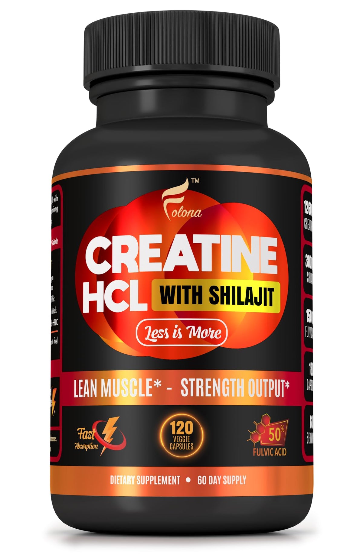 FOLONA Créatine HCL 120 capsules vue de face